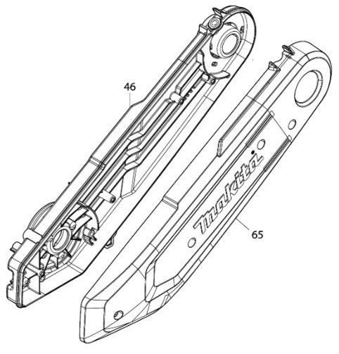 マキタ makita 355㎜ 充電式カッタ CE 002 GZ 用 312 D 67-3 カッティングデバイス 141 N 00-6 ベルトカバーコンプリート 2点 部品 修理 パーツ