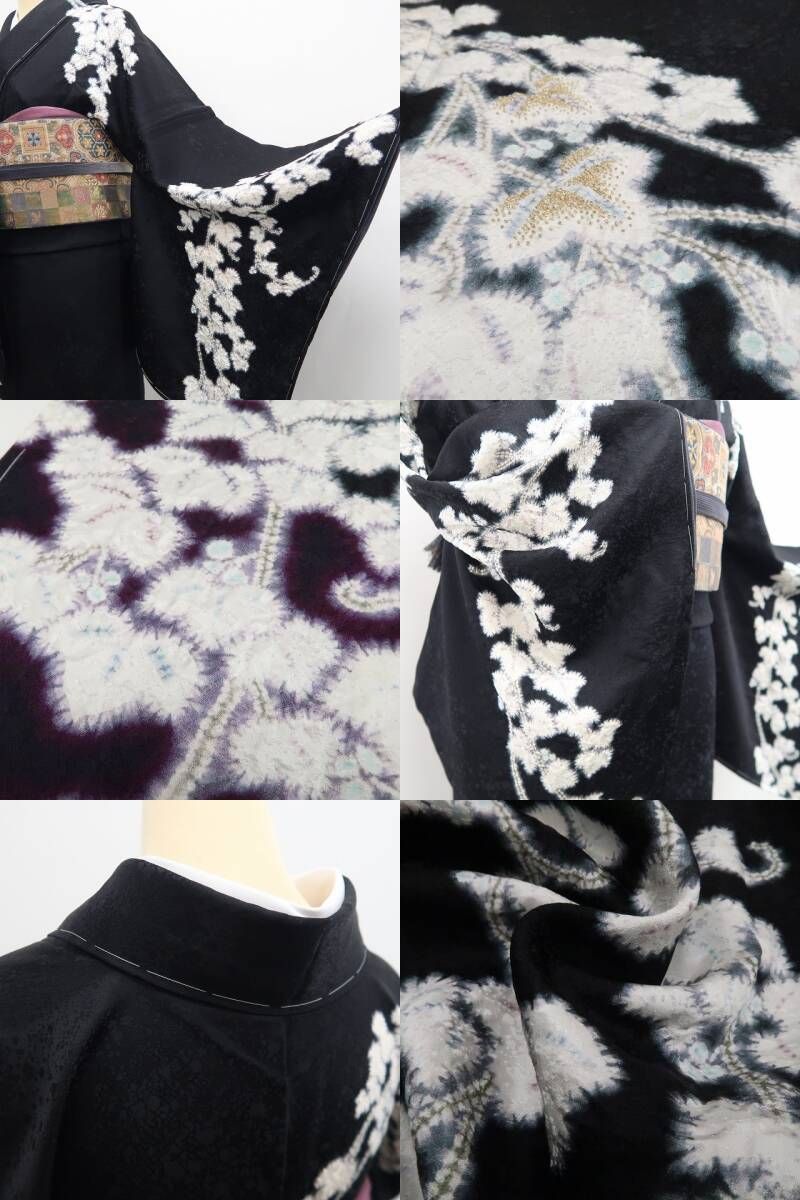 ❁tomihisa❁新品 滝泰謹製 ㈱一蔵扱い 相良刺繍 蔦 着物 正絹 仕付け