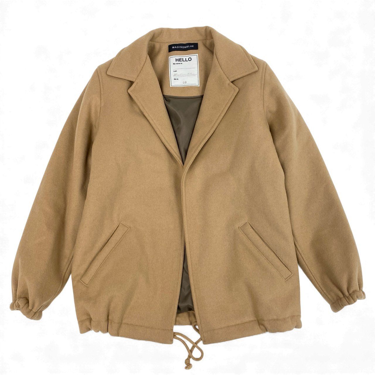 24 l 15 MADISON BLUE マディソンブルー 2025 AW メルトンウール コーチジャケット ブルゾン アウター 00 キャメルブラウン ウールナイロン レディース 女性用u 02 t
