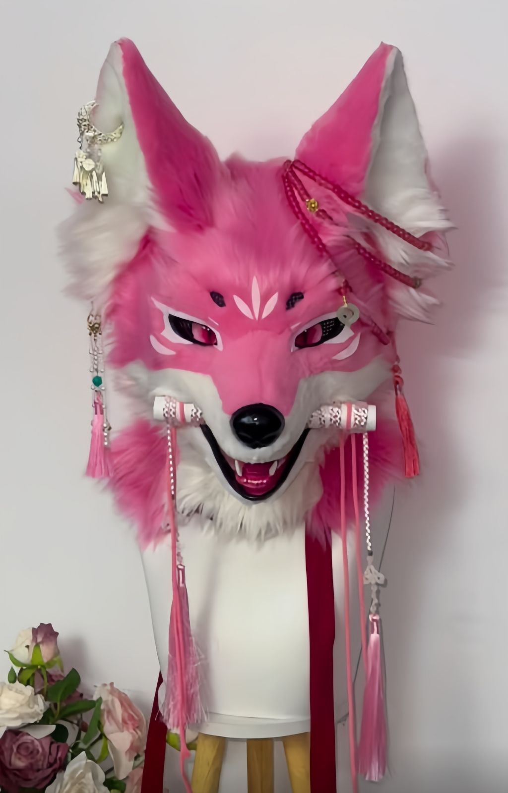 着ぐるみヘッド キツネ NO.469 ピンク 全頭ヘッド ケモノ ファースーツ ぬいぐるみ コスプレ コスチューム kigurumi