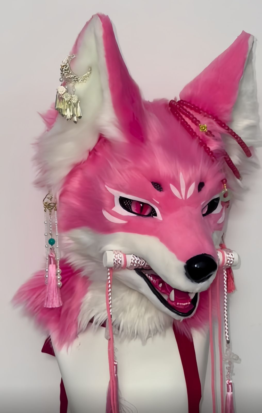 着ぐるみヘッド キツネ NO.469 ピンク 全頭ヘッド ケモノ ファースーツ ぬいぐるみ コスプレ コスチューム kigurumi