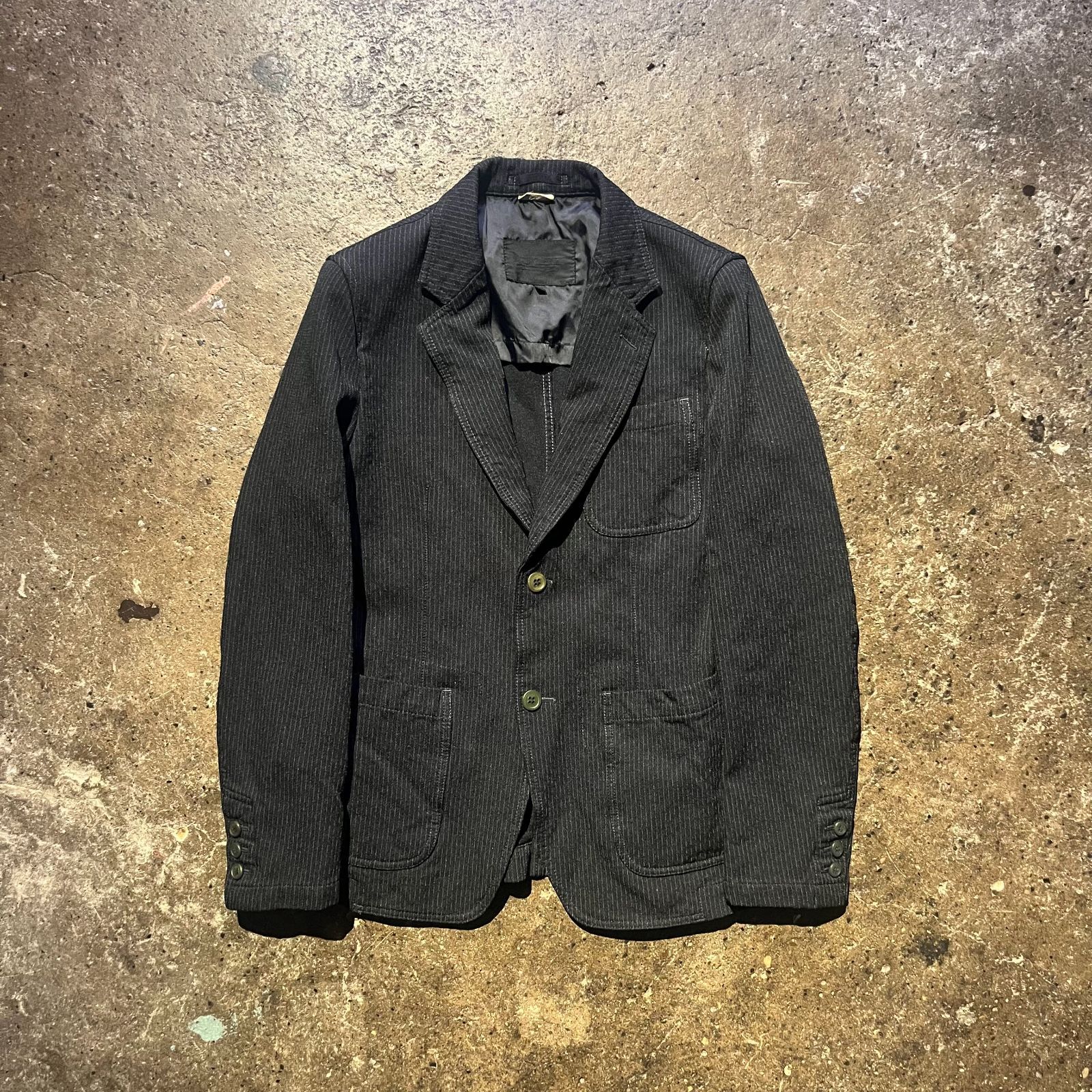 COMME des GARCONS HOMME DEUX 17ss ポリ縮ストライプジャケット XS
