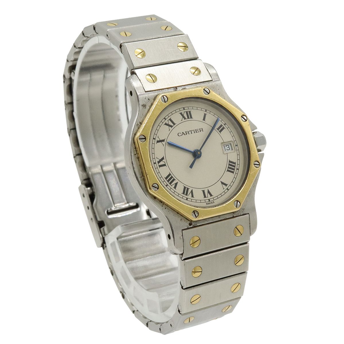 サントスオクタゴン アイボリー文字盤