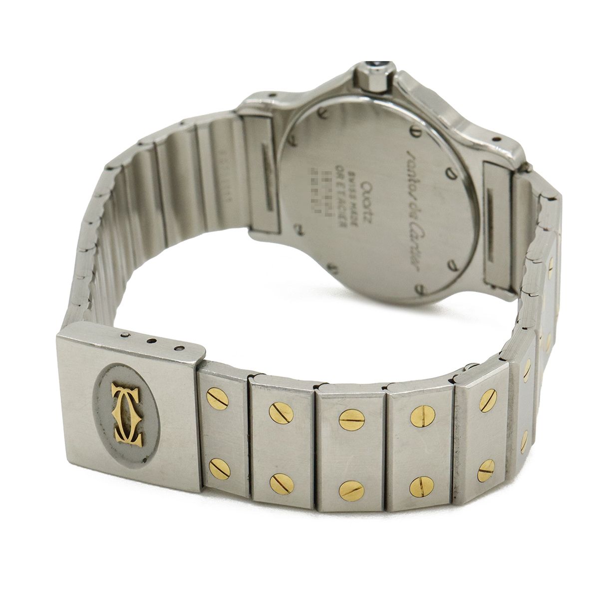  Cartier カルティエ サントスオクタゴン アイボリー文字盤 YG SS レディース QZ クォーツ 腕時計 腕時計(クォーツ) 腕時計(アナログ)