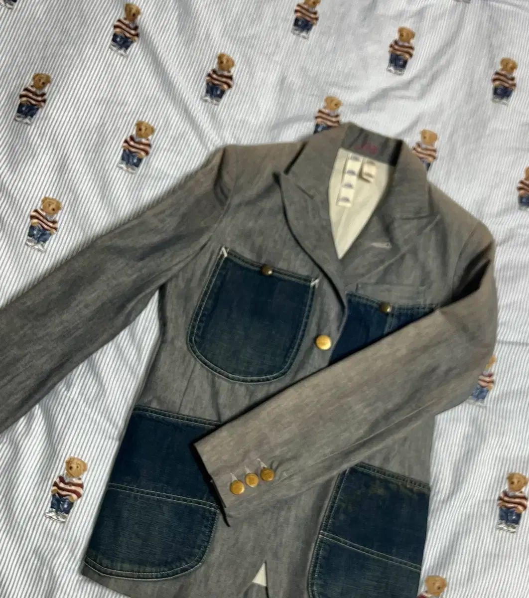 Lee シャンブレー デニム ワークジャケット S 44 55