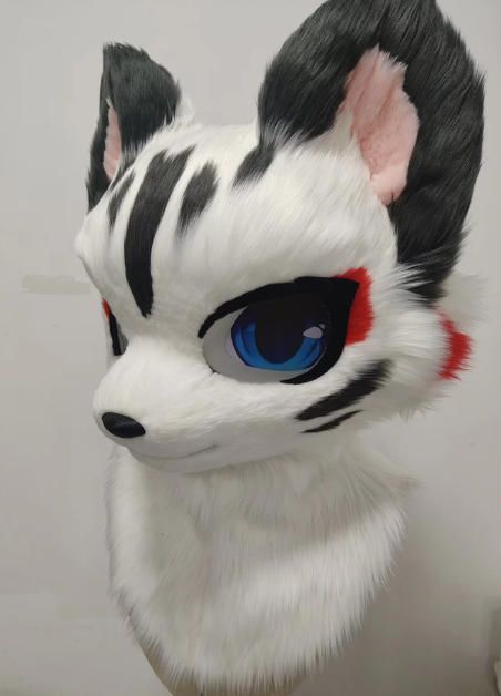 着ぐるみヘッド 犬 NO 470 白 黒 全頭ヘッド ケモノ ファースーツ ぬいぐるみ コスプレ コスチューム kigurumi