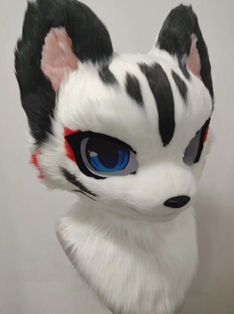 着ぐるみヘッド 犬 NO 470 白 黒 全頭ヘッド ケモノ ファースーツ ぬいぐるみ コスプレ コスチューム kigurumi