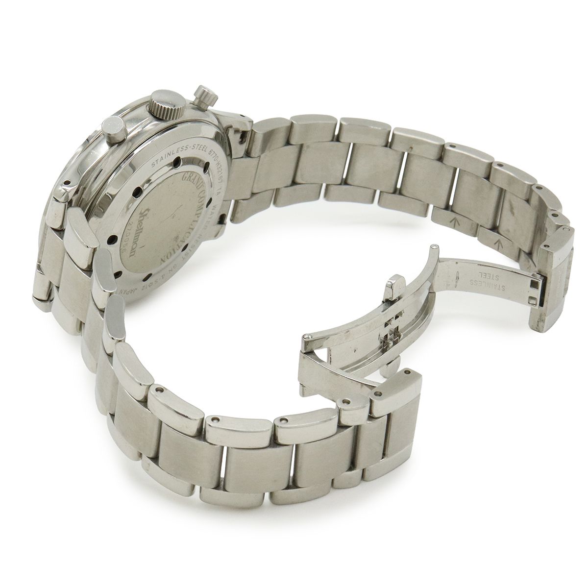  Shellman シェルマン グランドコンプリケーション ミニッツリピーター シルバー文字盤 SS メンズ QZ クォーツ 腕時計 6770-H 32167 腕時計(クォーツ) 腕時計(アナログ)