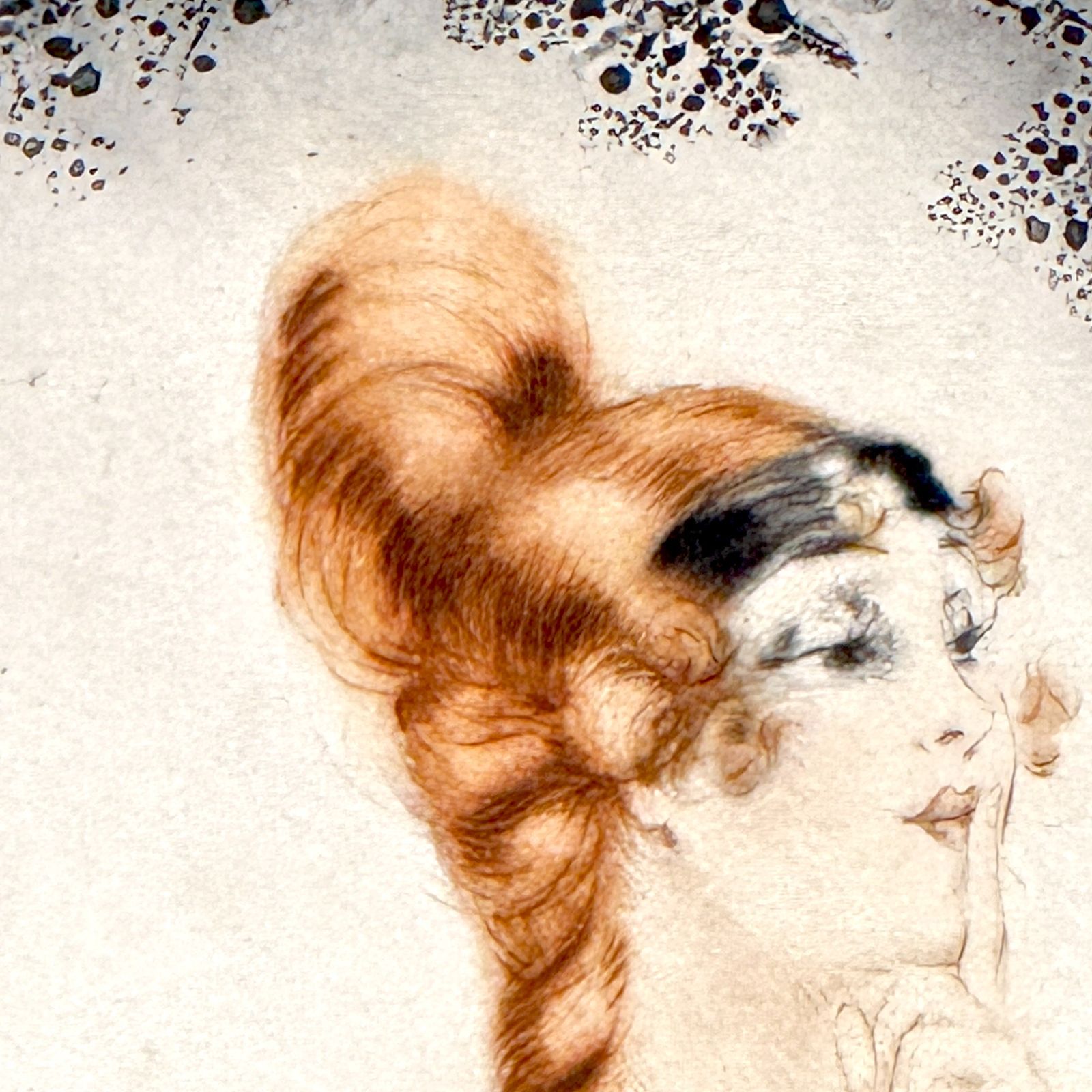 真作保証 ルイ・イカール 青いインコ 銅版画 Louis Icart 額付き