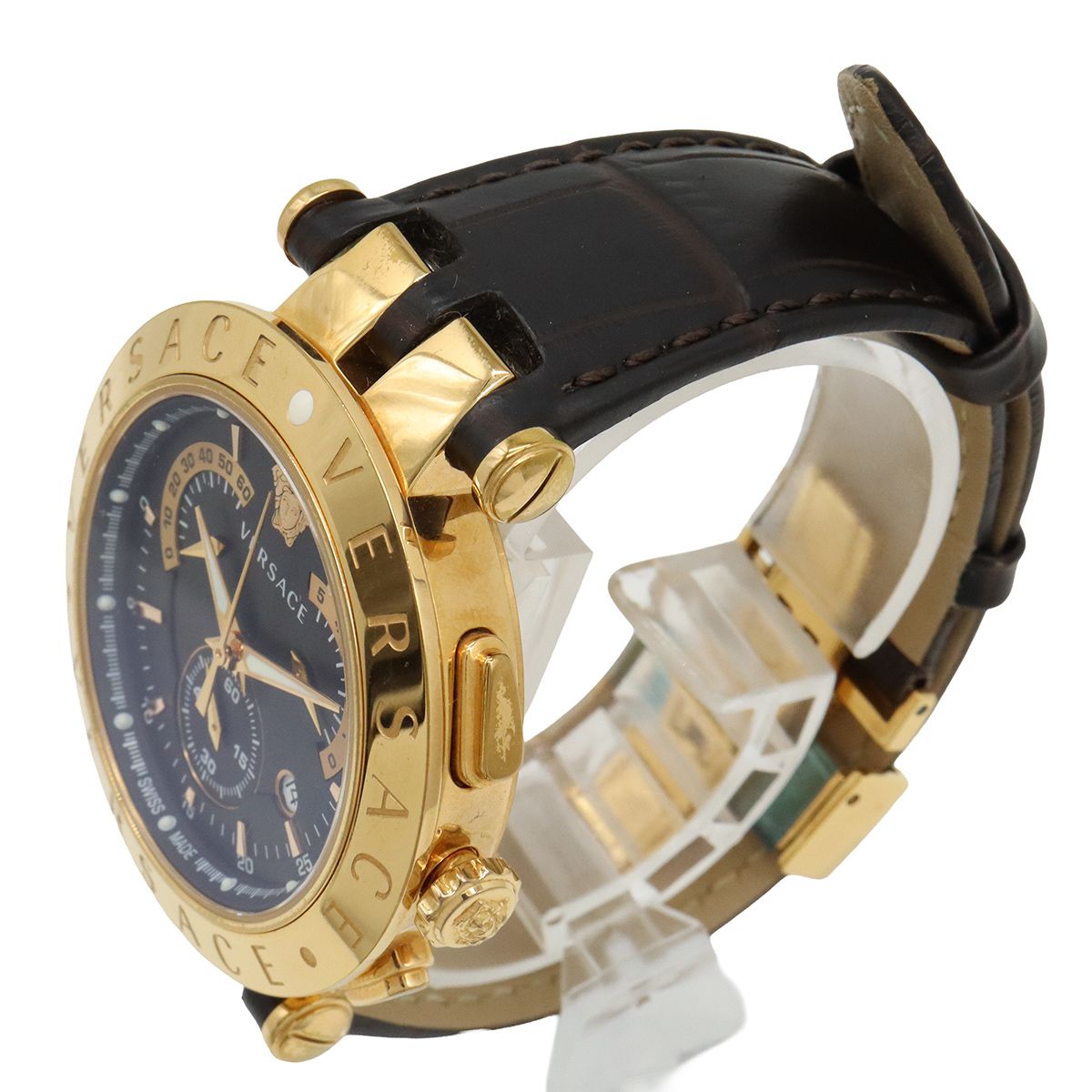 VERSACE ヴェルサーチ Vレース メデューサ デイト ブラック文字盤 GP