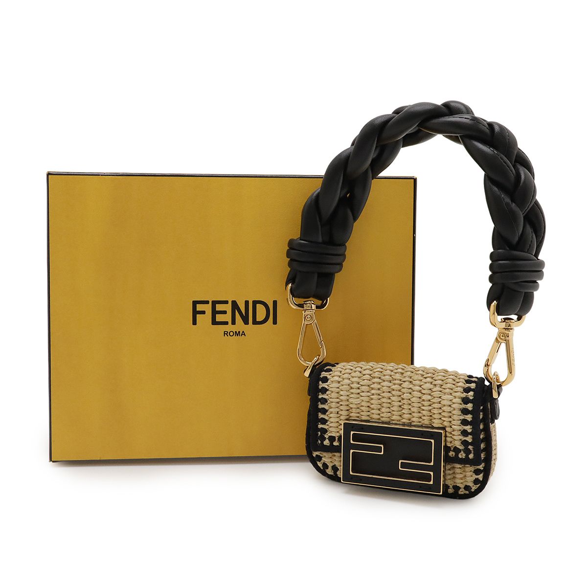 FENDI フェンディ ナノ バゲット チャーム ミニバッグ チェーン