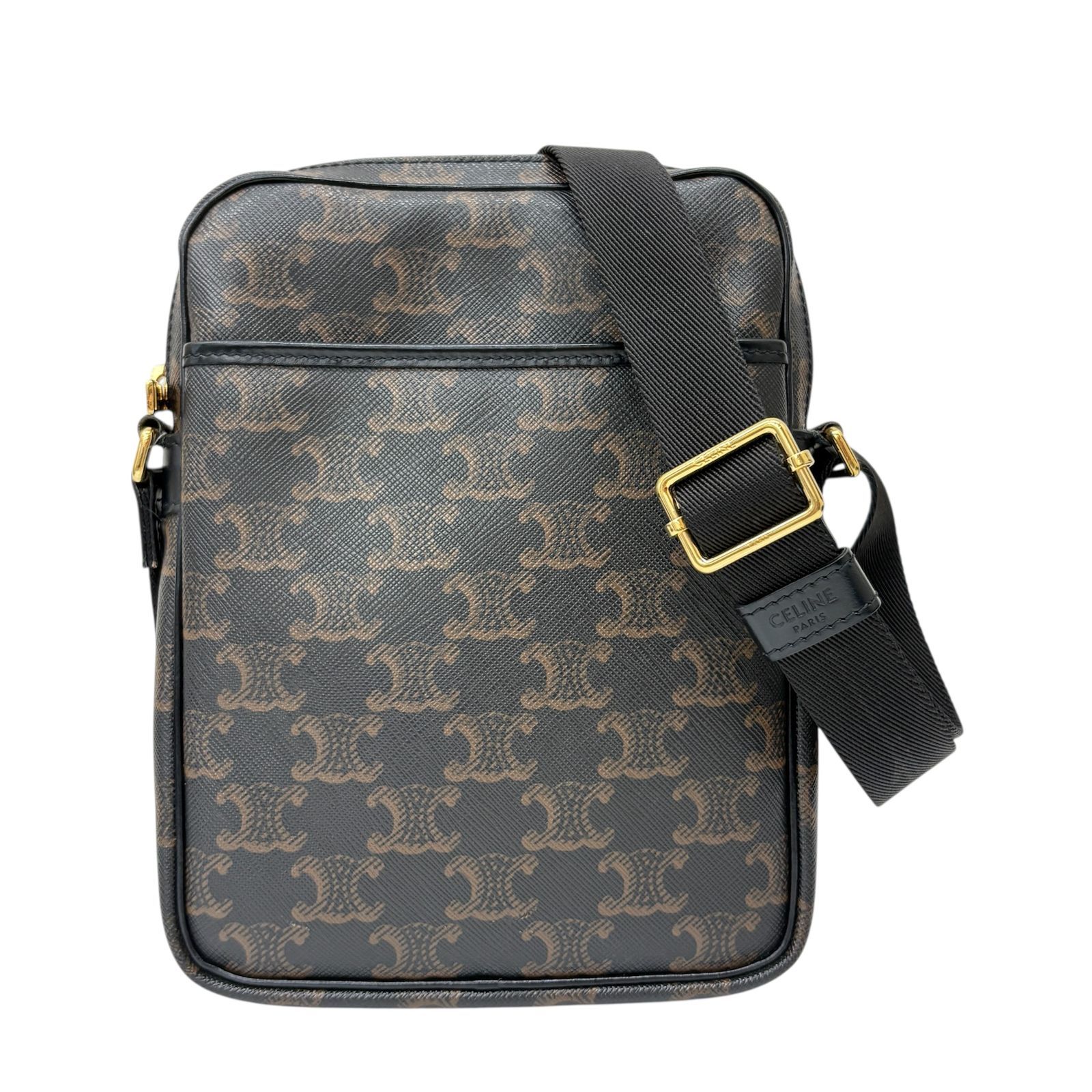 セリーヌ CELINE Vertical Messenger Bag バーティカル トリオンフ メッセンジャー ショルダーバッグ 斜め掛け ダークブラウン 茶