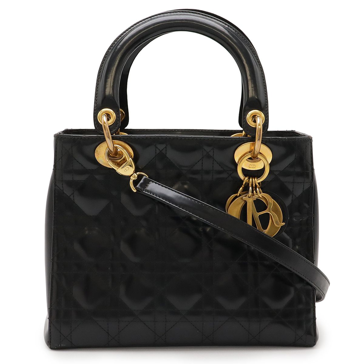 Christian Diorカナージュ ショルダーバッグ フラップエナメル Christian Dior クリスチャン ディオール レディディオール カナージュ