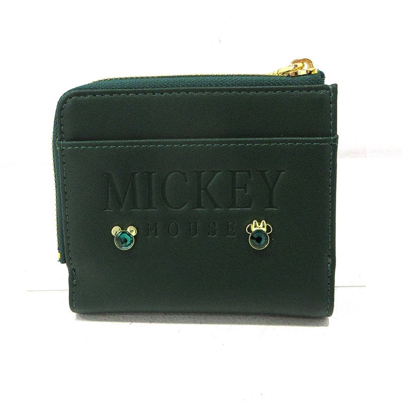 Samantha Vega サマンサベガ 二つ折り財布 DISNEY DREAM TRAVEL L字ファスナー グリーン 124