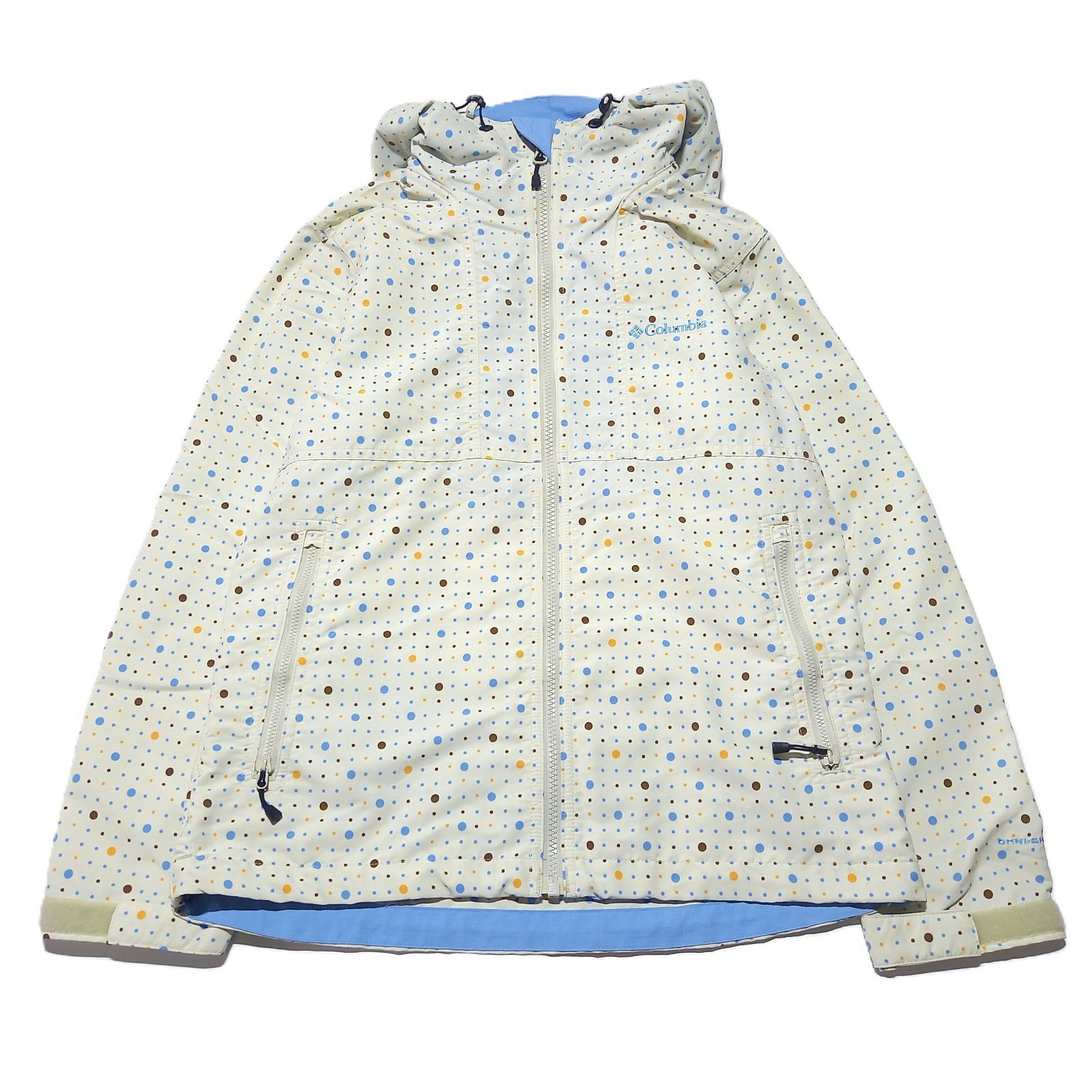 コロンビア マウンテンパーカー ナイロンジャケット ドット柄 ホワイト Sサイズ Colombia