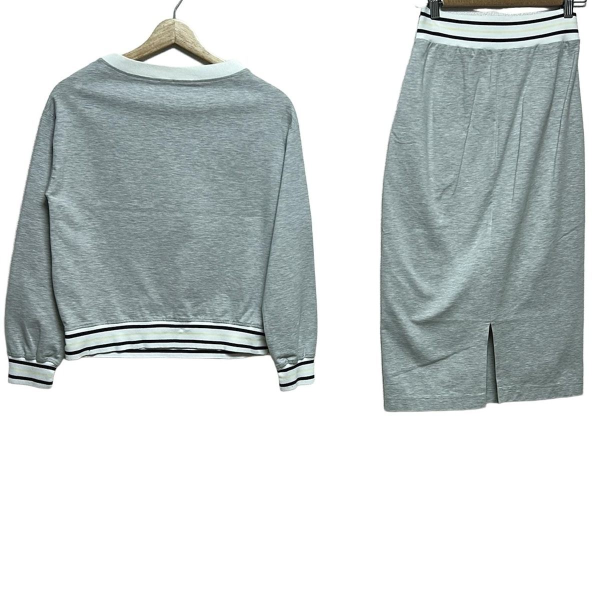 FABIANA FILIPPI ファビアーナフィリッピ スカートセットアップ レディース - ライトグレー×マルチ ボーダー