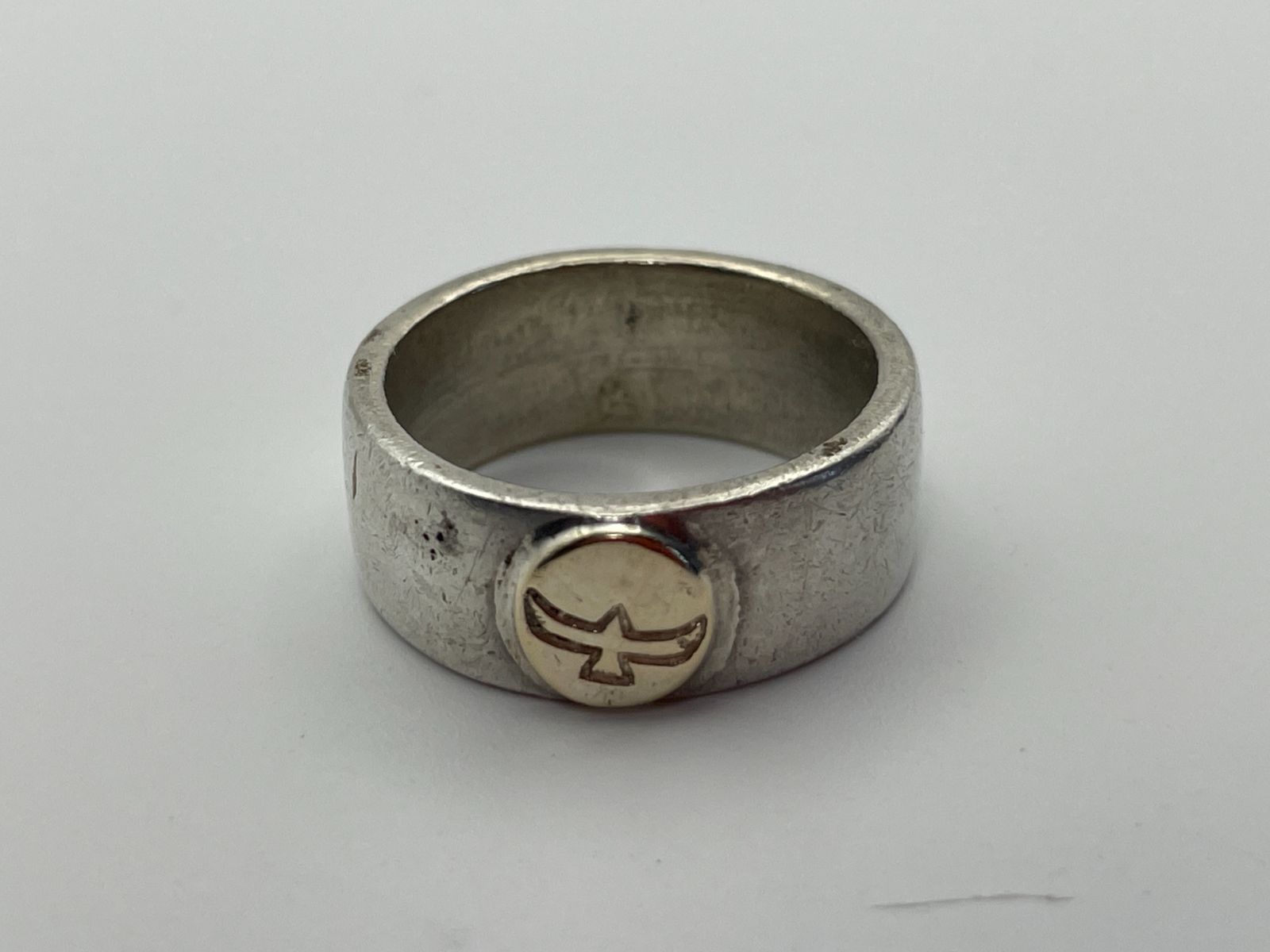 イーグル リング 平打ち k 10 シルバー コンビリング