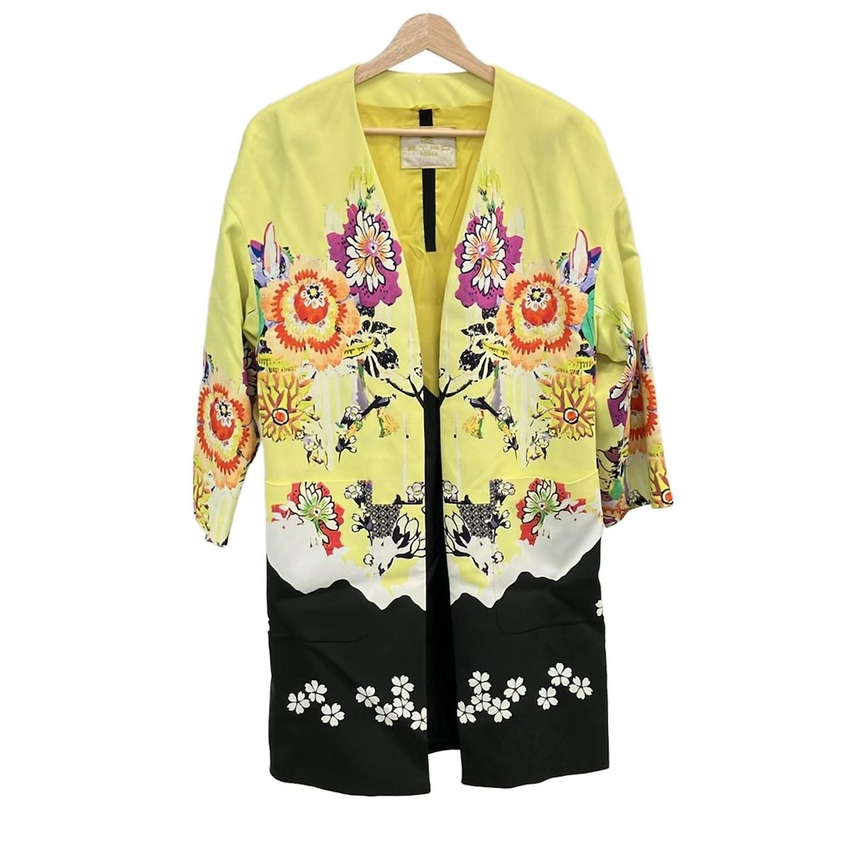 美品　エトロ　コート　40サイズ ETRO(エトロ) コート サイズ40 M レディース美品 - イエロー×黒×マルチ