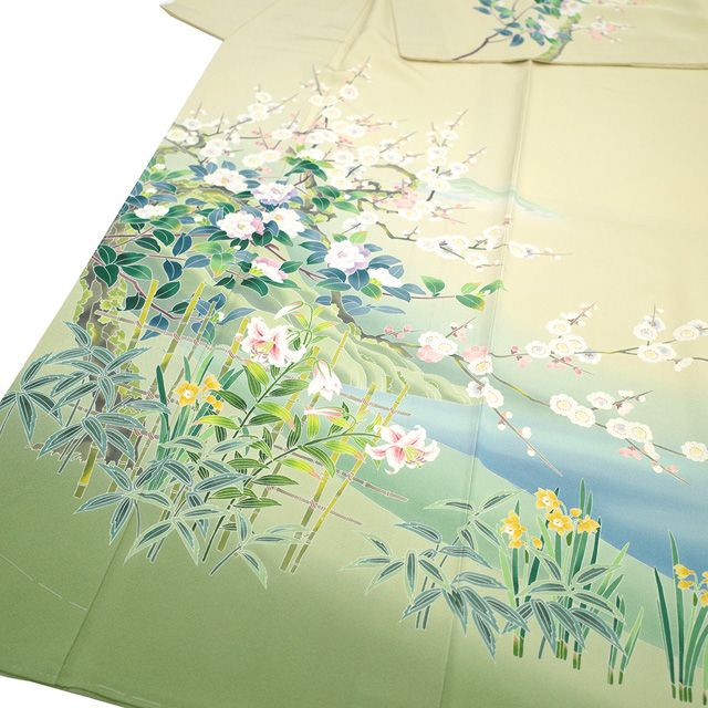 新古品】 訪問着 着物 未使用 正絹 袷 十日町友禅 作家 阿部佳雪 手