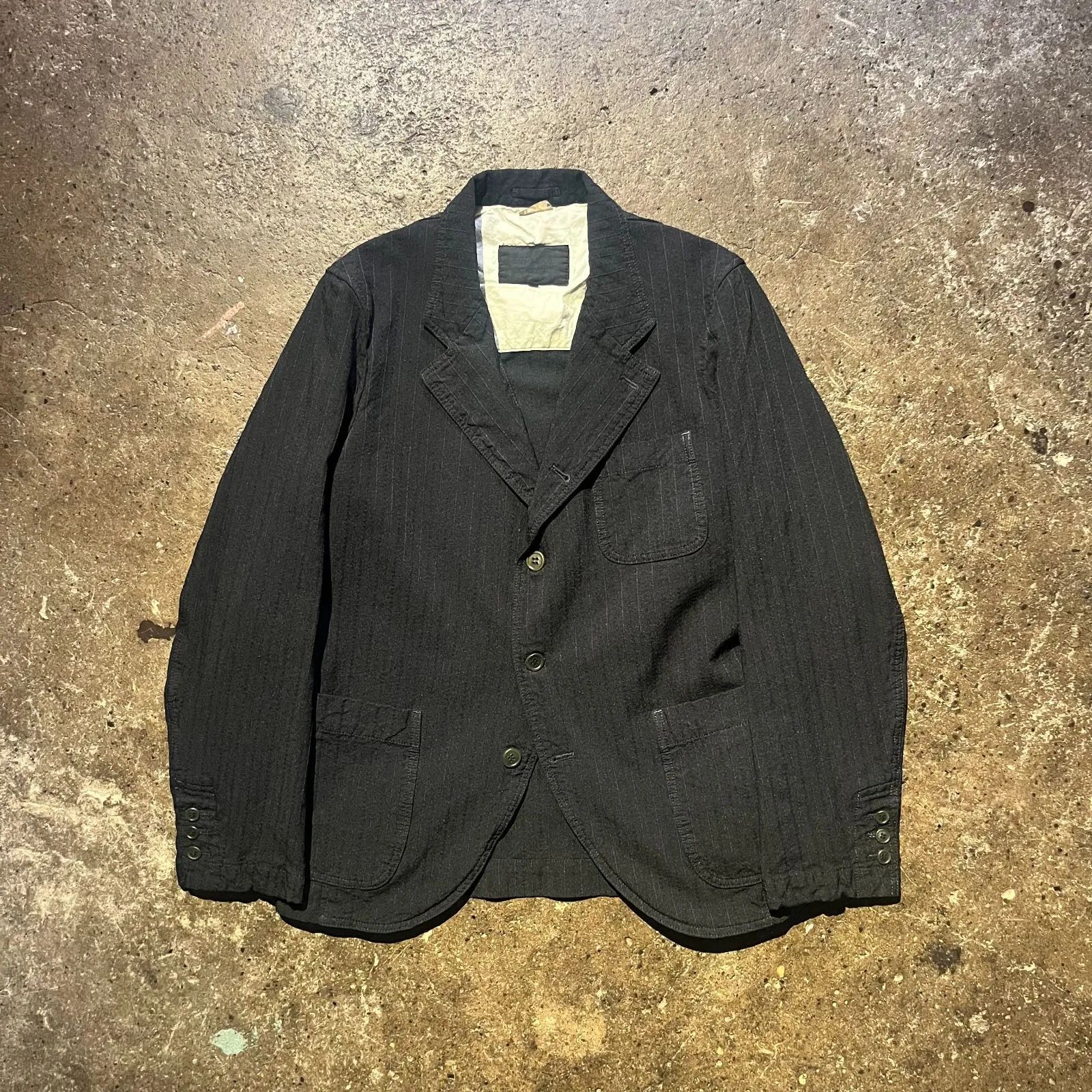 COMME des GARCONS HOMME DEUX 17aw ポリ縮ストライプジャケット XS