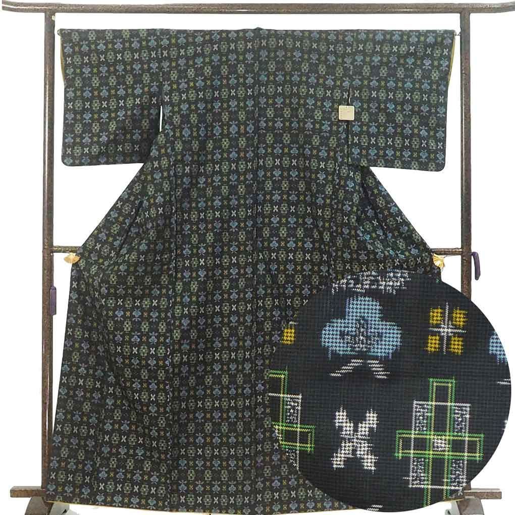 紬 身丈166cm 裄66cm 前幅25cm 後幅30.5cm 袖丈49cm 袖幅33cm