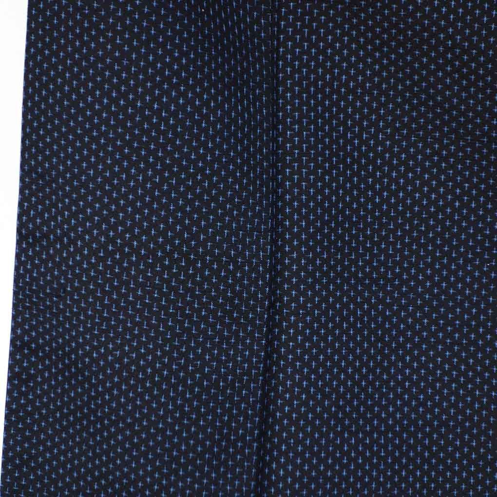 紬 身丈160 cm 裄65 前幅24 後幅29 袖丈45 袖幅33 レディース 袷 絣模様 裄Mサイズ 秋冬春用 正絹 シルク ネイビー リメイク リユース リサイクル 呉服のきくや