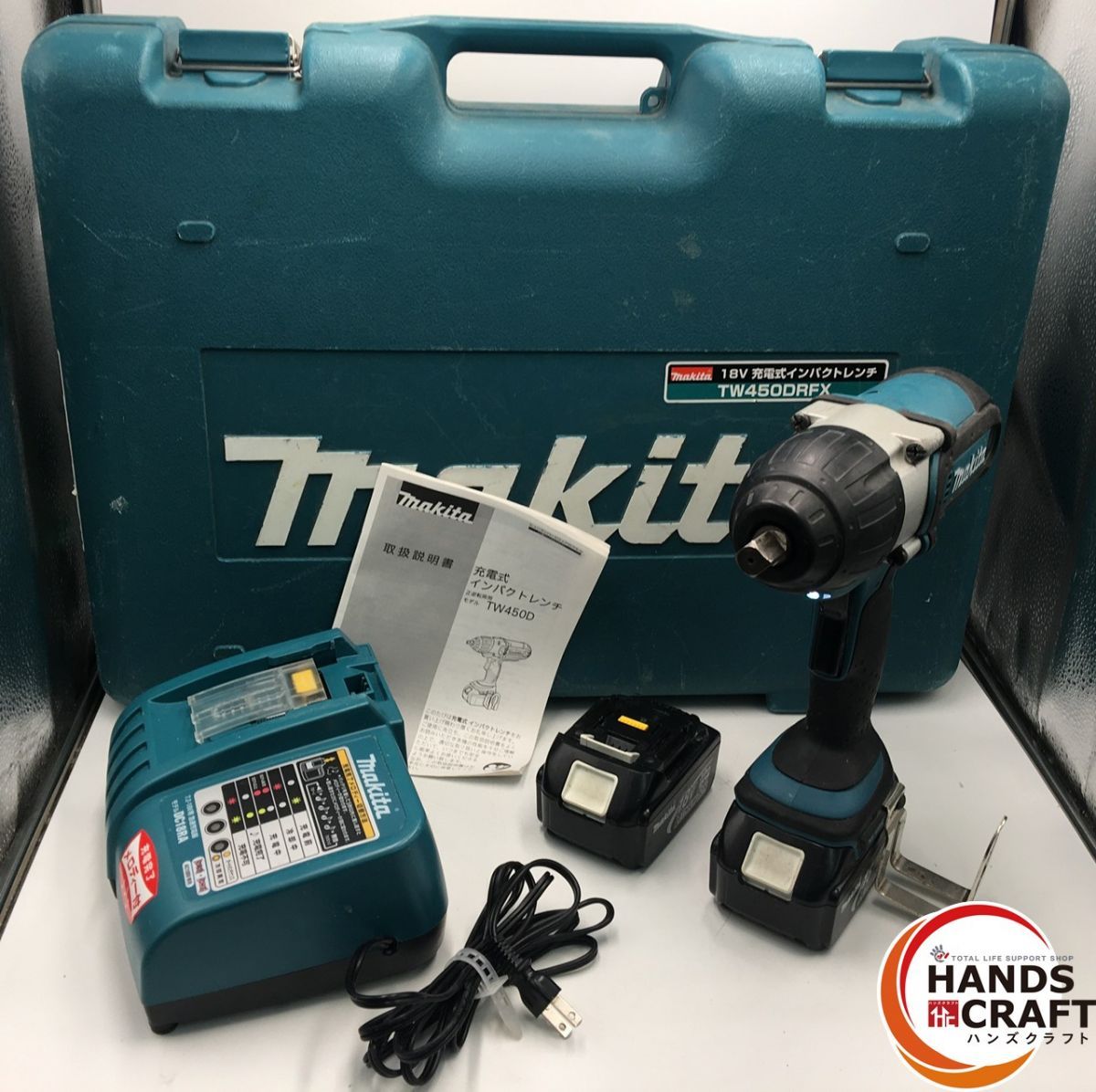 マキタ makita 18 V 充電式インパクトレンチ バッテリー 充電器付き ケースへこみ有り