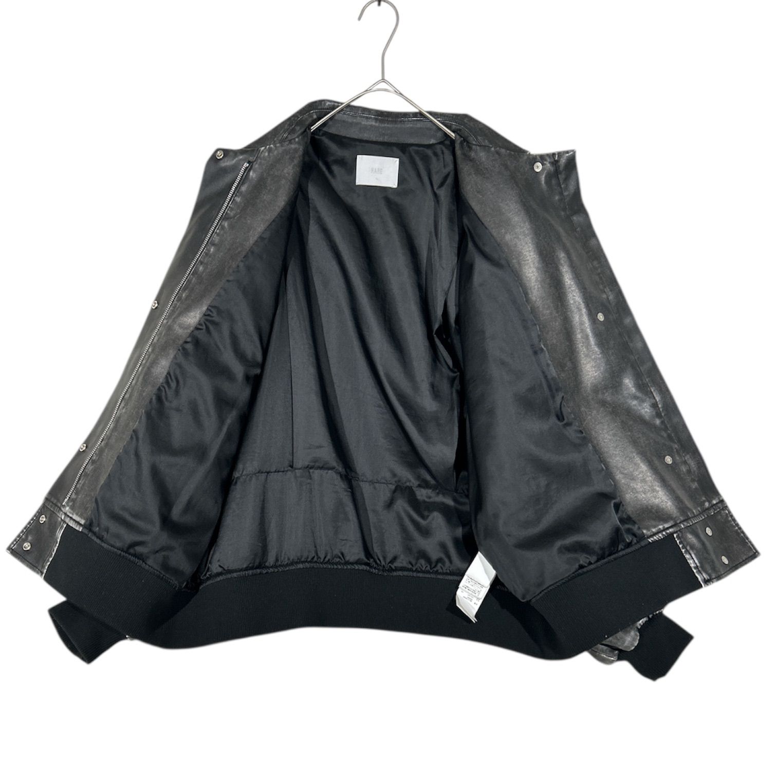  ハレ HARE エコレザー フェイクレザーステンミドルブルゾン ブラック 黒 オーバーサイズ ジャンパー ブルゾン ジャケット アウター