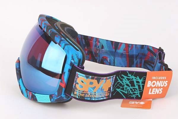 SPY PLATOON SABER ブルー柄フレーム レッド系レンズ スノーゴーグル