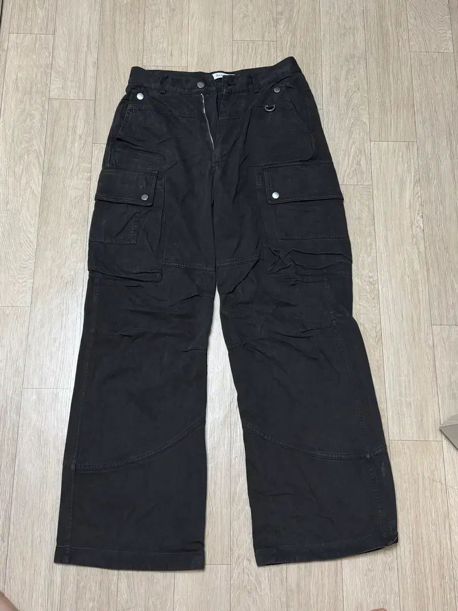 ロックケーキ オープンポケット カーゴパンツ チャコール