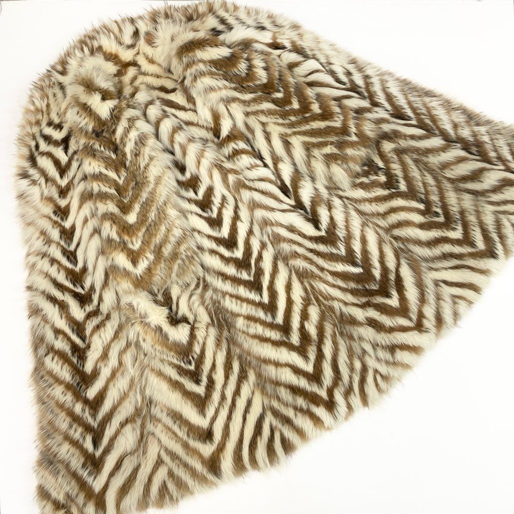 69L15 フォックスファー 超ロングコート 丈112cm ホワイト ブラウン