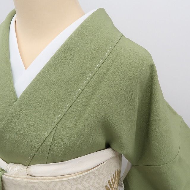 ✾まめ藤✾ｍ700 正絹 縫い一つ紋 仕付け糸付き 手縫い仕立て 色無地