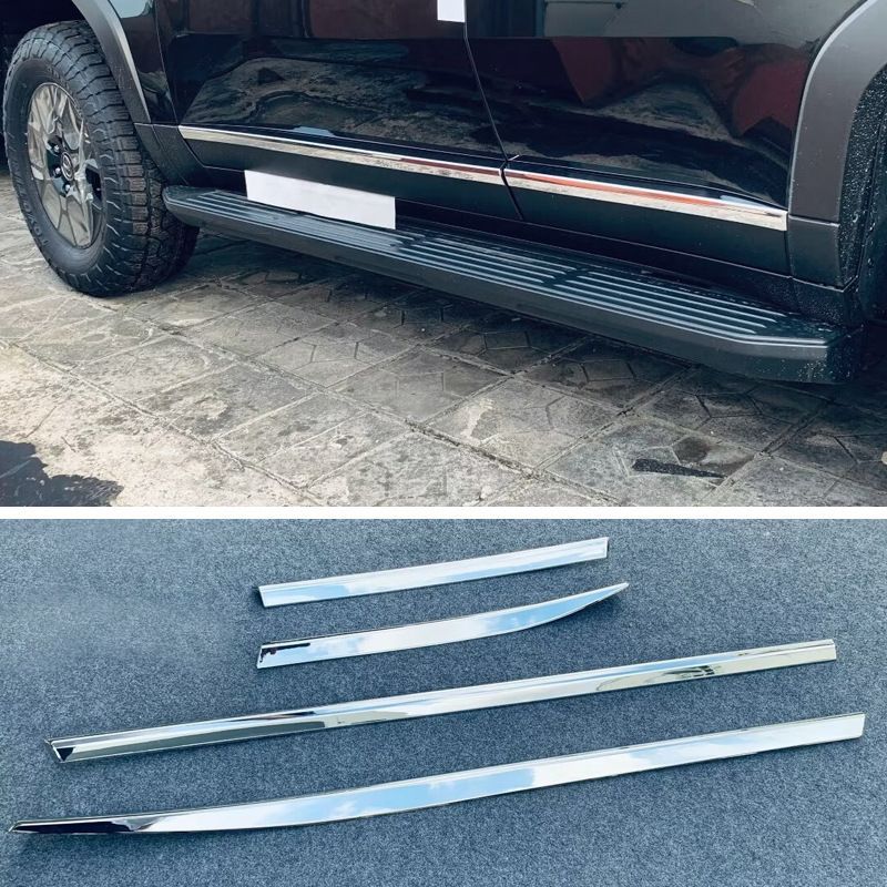 送料無料 トヨタ ランドクルーザー プラド 250系 2024年式 対応 ドアエッジ ガーニッシュ クローム調 ABS製 サイド外装 アクセント 4点セットCYB69限定入荷