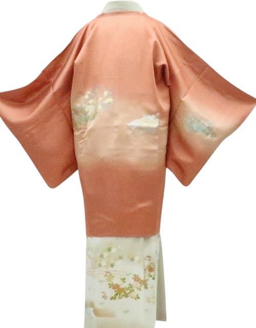 百華❀Y4199◇美品 金彩友禅作家 和田光正落款 手縫い仕立て 正絹 菊