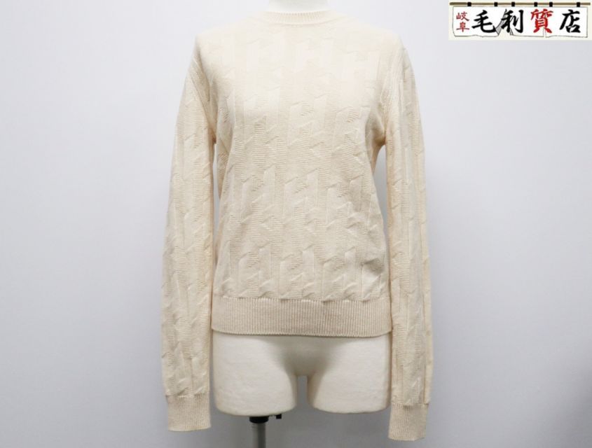 HERMES エルメス 23AW 3H2617D4 ウール Hモチーフ クルーネック 長袖
