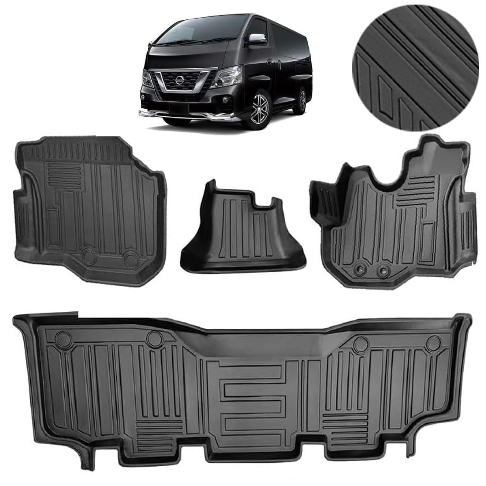 在庫 ニッサン との互換性あり NV 350 キャラバン E 26系 フロアマット 3 Dカーマット 車 立体カーマット TPE材質 耐汚れ 耐摩擦 抗菌効果 防水 滑り防止 保護パーツ カー用品 4 PCS