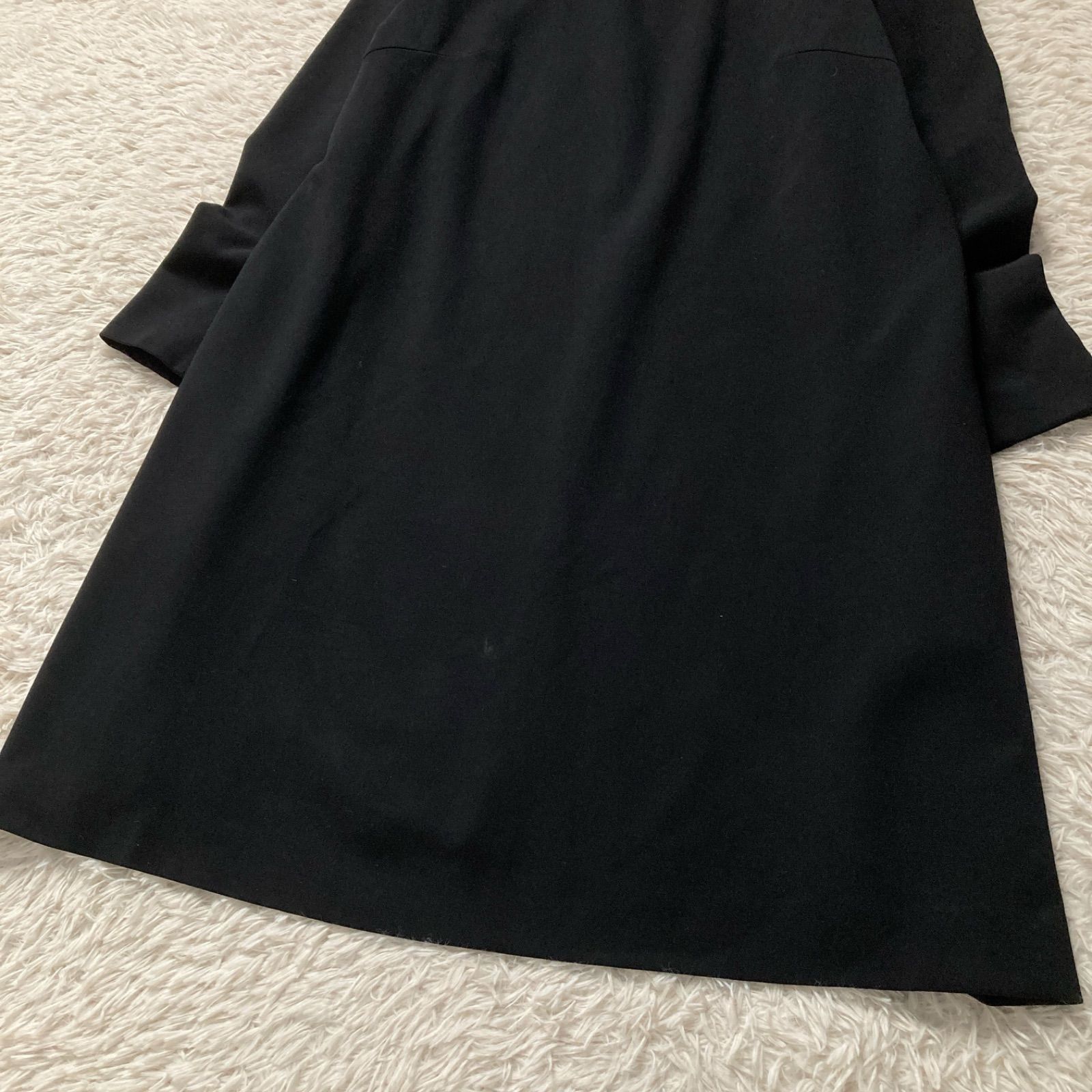 エンフォルド ENFOLD Aライン フレアワンピース ひざ丈 黒 ブラック 36