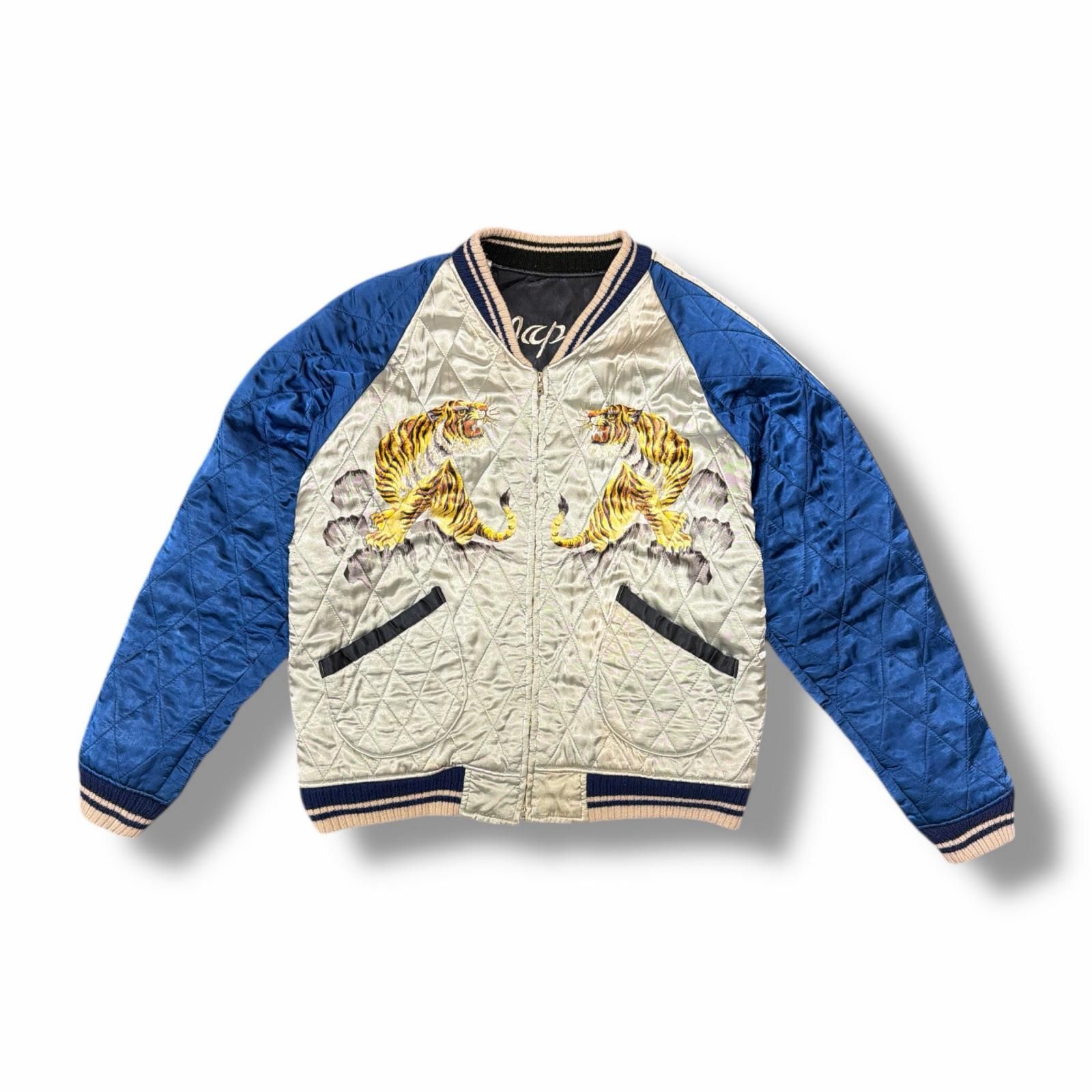 JACKET スーベニアジャケット スカジャン ブルゾン ウエアハウス ブルー×ブラック×シルバー 38 4246 M