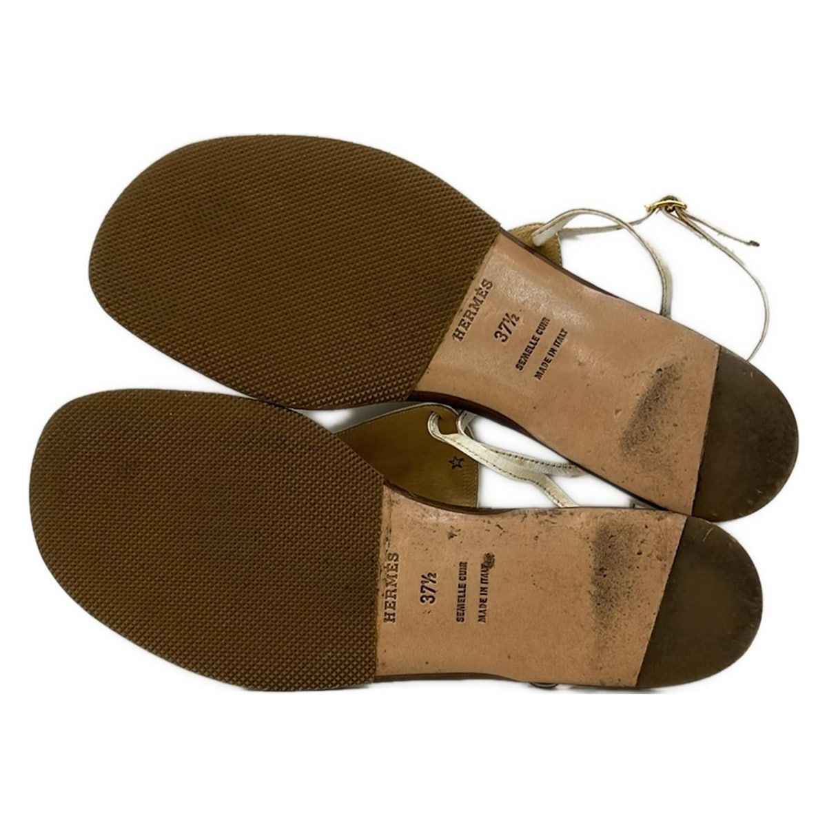 HERMES(エルメス) サンダル 37 1/2 レディース - 白 アウトソール張替