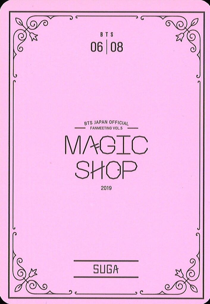 BTS 5TH MUSTER 2019 MAGIC SHOP in SEOUL SUGA ミニフォトカード 6/8