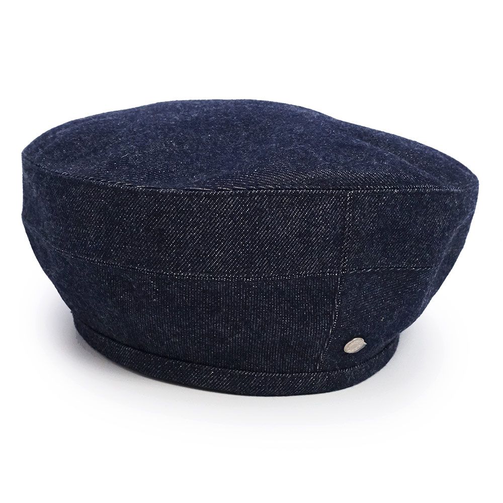 （新品・未使用品）エルメス HERMES サントノーレ ベレー帽 帽子 58CM デニム コットン100％ インディゴ シルバー金具 エルメス サントノーレ ベレー帽 帽子 58CM デニム コットン100