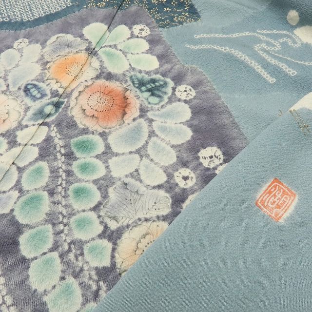 六花-RIKKA- 正絹 滝泰謹製 千鳥 訪問着 手縫い仕立て 着物 A 4177