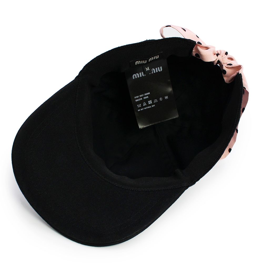 ミュウミュウ ロゴ バックリボン ドット 水玉 ベースボールキャップ