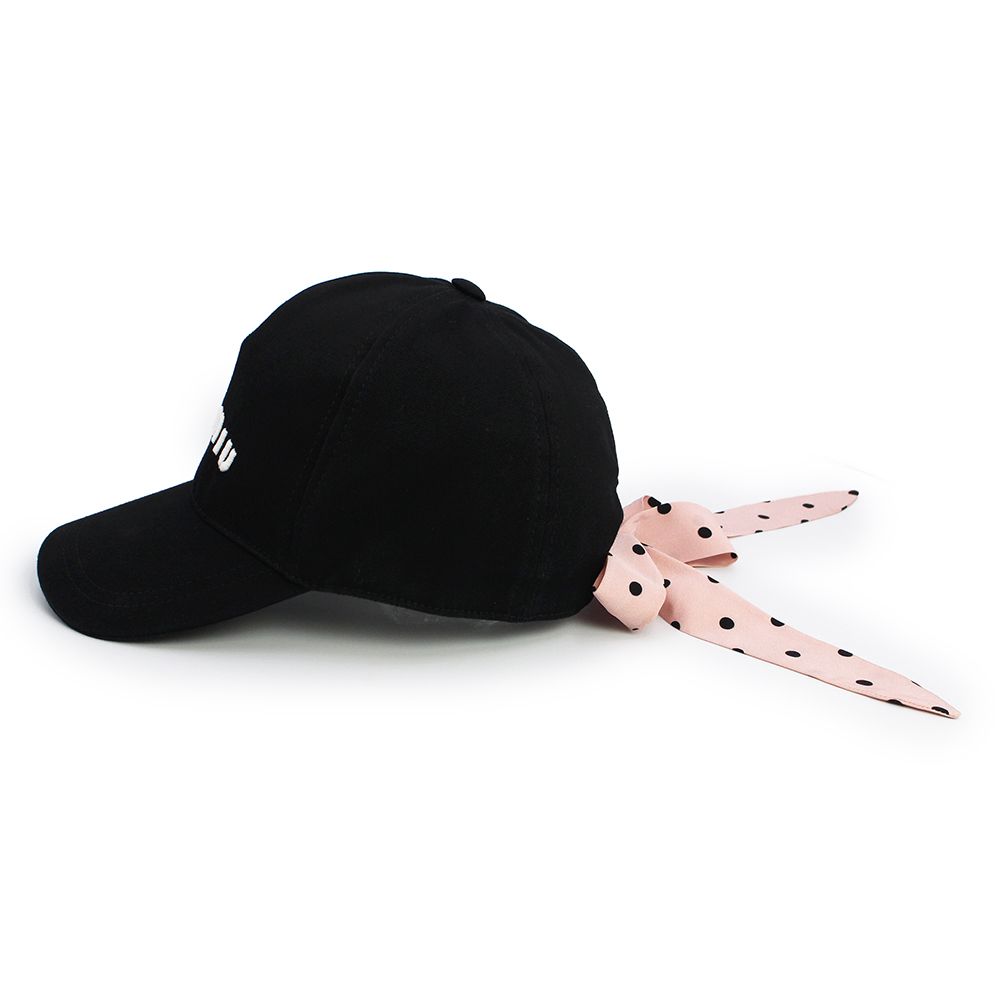 ミュウミュウ ロゴ バックリボン ドット 水玉 ベースボールキャップ