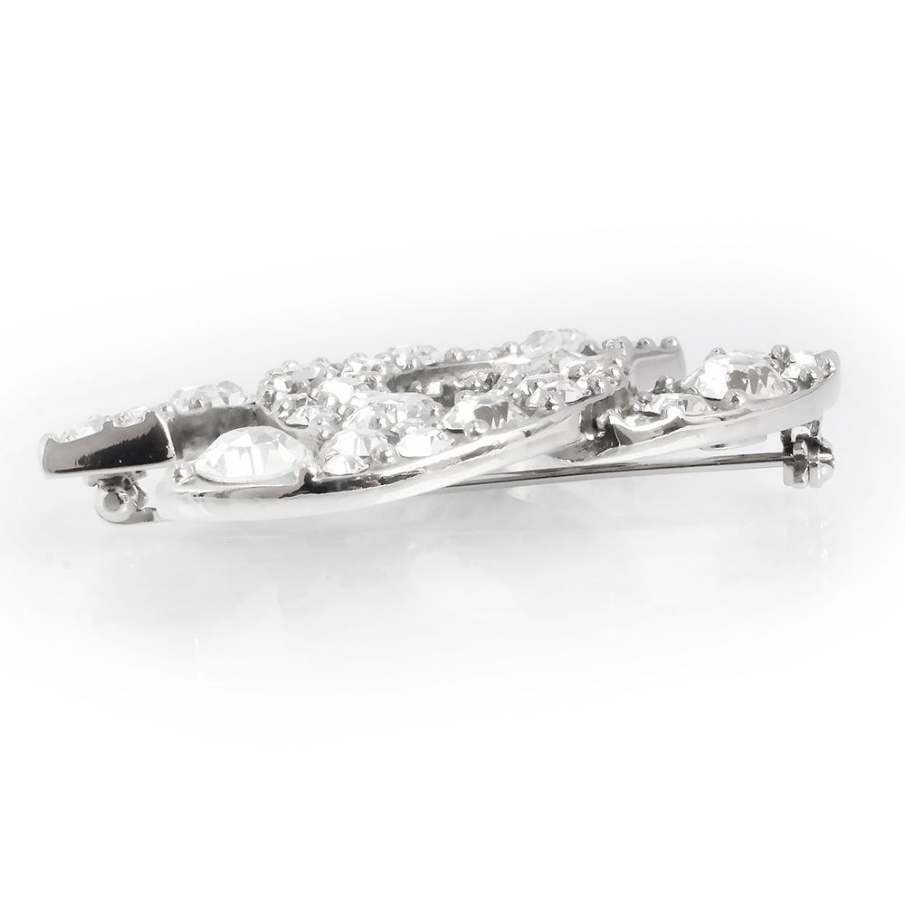 シャネル ココマーク ラインストーン ブローチ シルバー A 22654 CHANEL