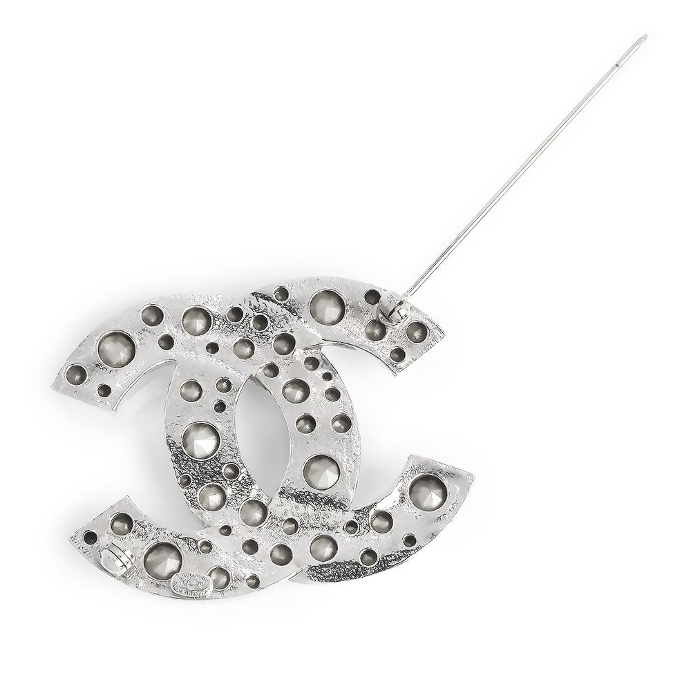  シャネル ココマーク ラインストーン ブローチ シルバー A 22654 CHANEL ブローチ コサージュ アクセサリー