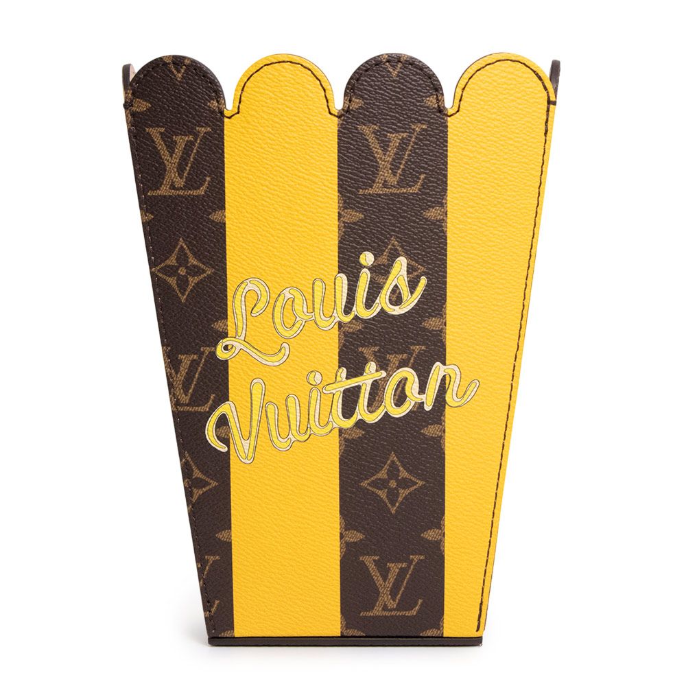 ルイ ヴィトン ポップコーン バスケット MM 小物入れ インテリア モノグラム イエロー ブラウン ゴールド金具 GI 007 LOUIS VUITTON