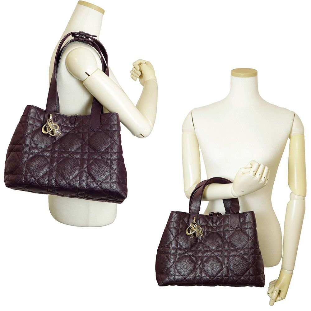 （未使用　展示品）クリスチャンディオール Christian Dior Toujours トゥジュール ミディアム 2WAY ショルダー ハンドバッグ マクロカナージュ カーフスキン プラムパープル ゴールド金具 M2821OSNW クリスチャンディオール Dior Toujours トゥジュール ミディアム 2WAY