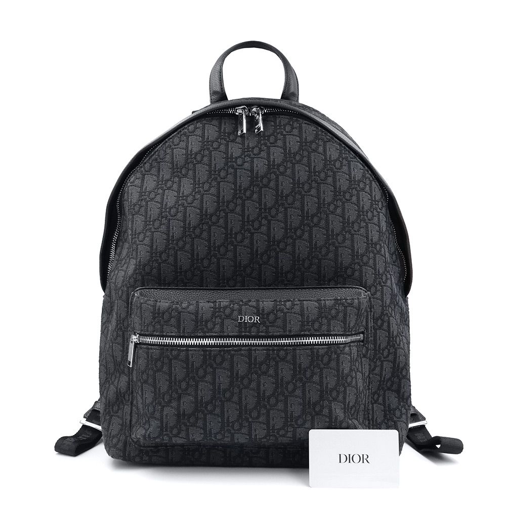 ディオール Dior バックパック リュック ブラック 黒 シルバー金具 レザー ディオール オム ライダー Rider リュック デイパック バックパック