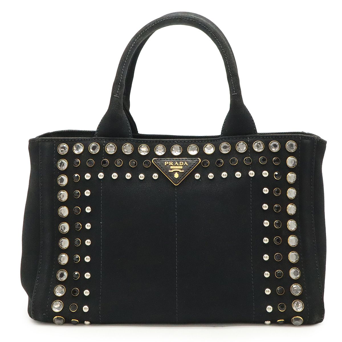 PRADA プラダ CANAPA カナパ トートバッグ ビジュー スタッズ 